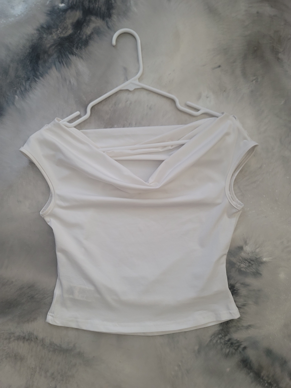 SHEIN White Draped Back Crop Top